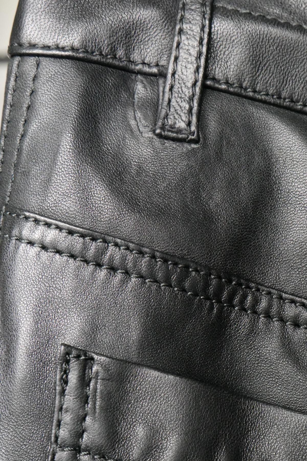 Men's black leather pants - Image n°3