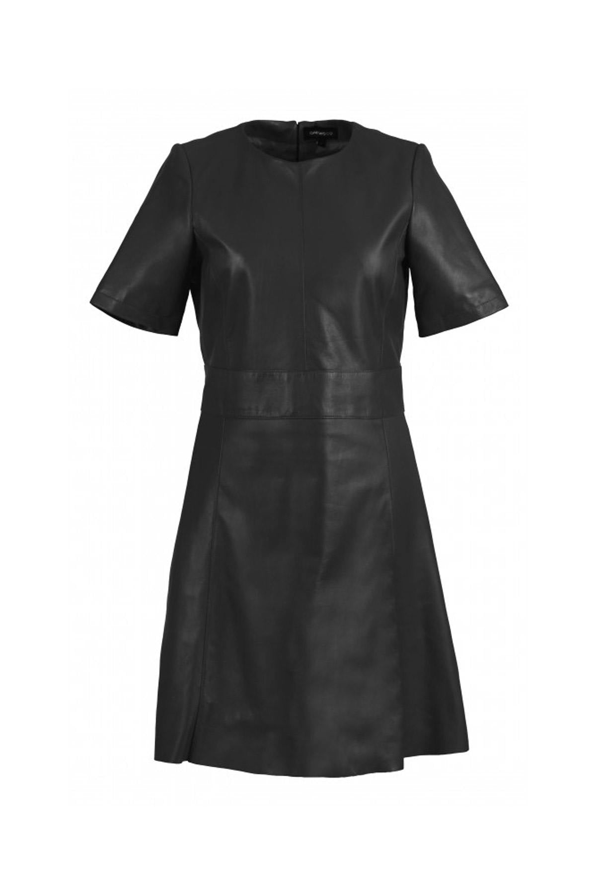 Round neck leather dress - Image n°9