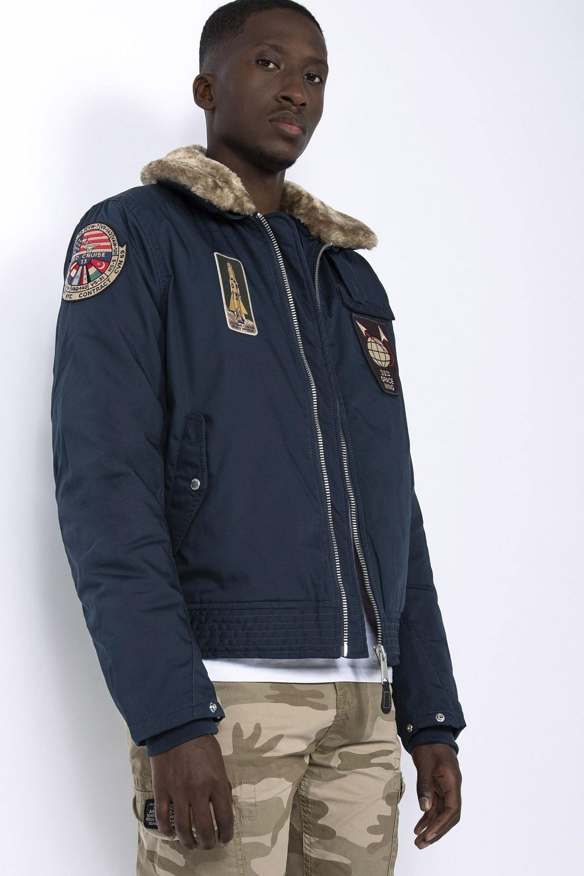 Military jacket with removable collar - Image n°4