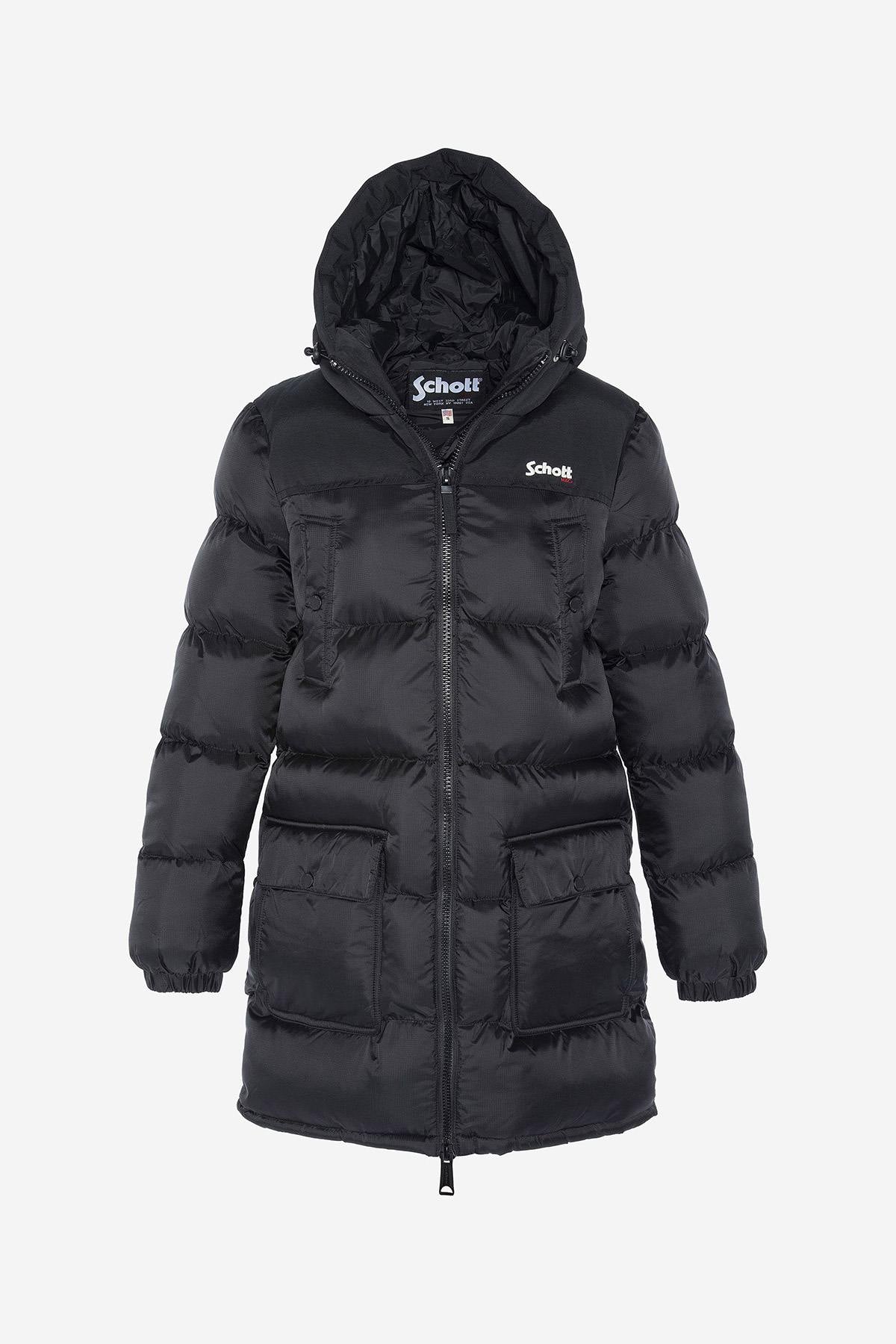 Women's long hooded down jacket - Image n°6