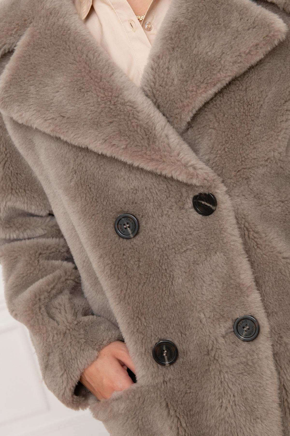 Long reversible faux fur coat - Image n°6