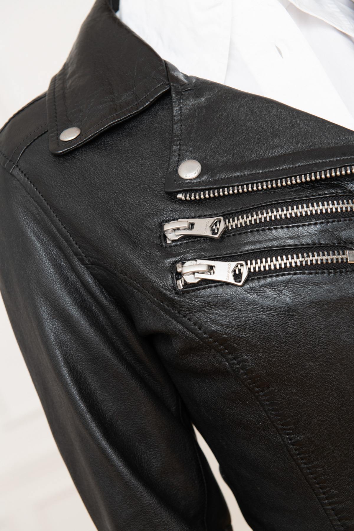 Perfecto style jacket in genuine leather - Image n°6