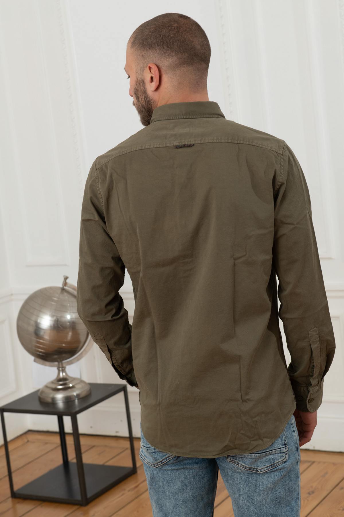 Men's khaki green shirt - Image n°3