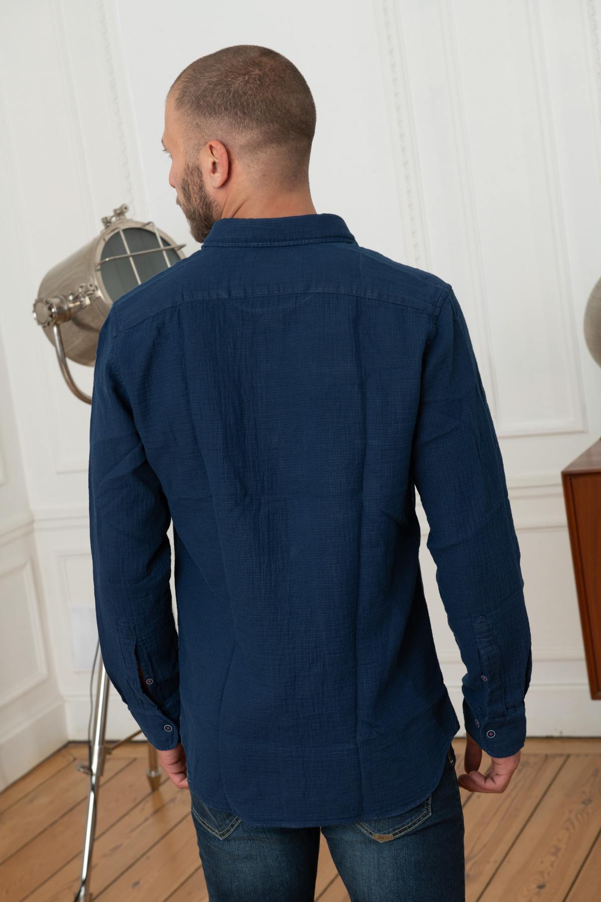 Men's navy blue shirt - Image n°3