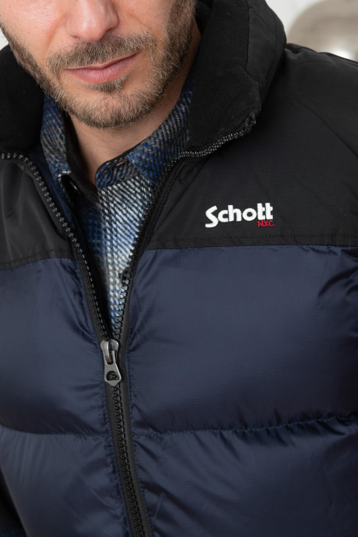 Navy blue sleeveless down jacket - Image n°5