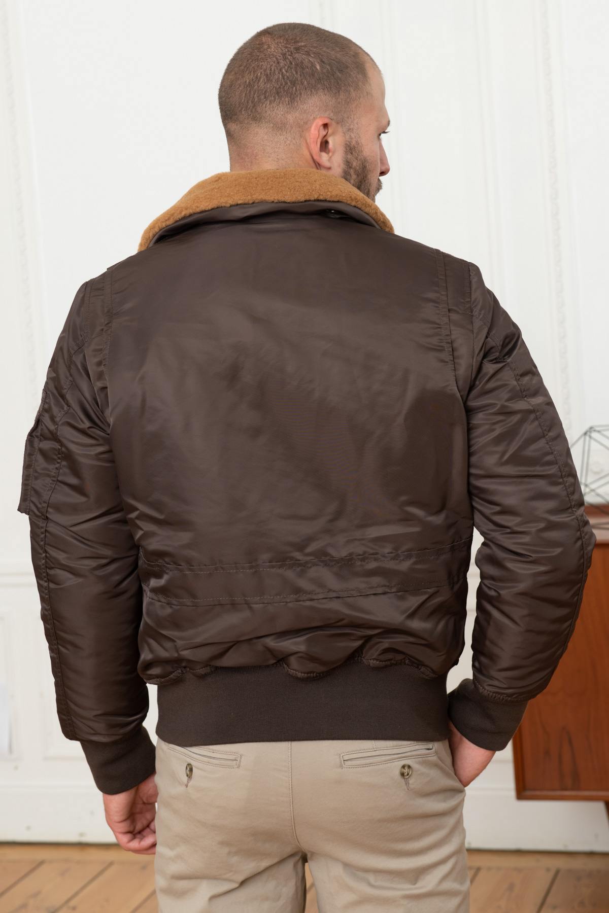 Brown nylon army bomber - Image n°5