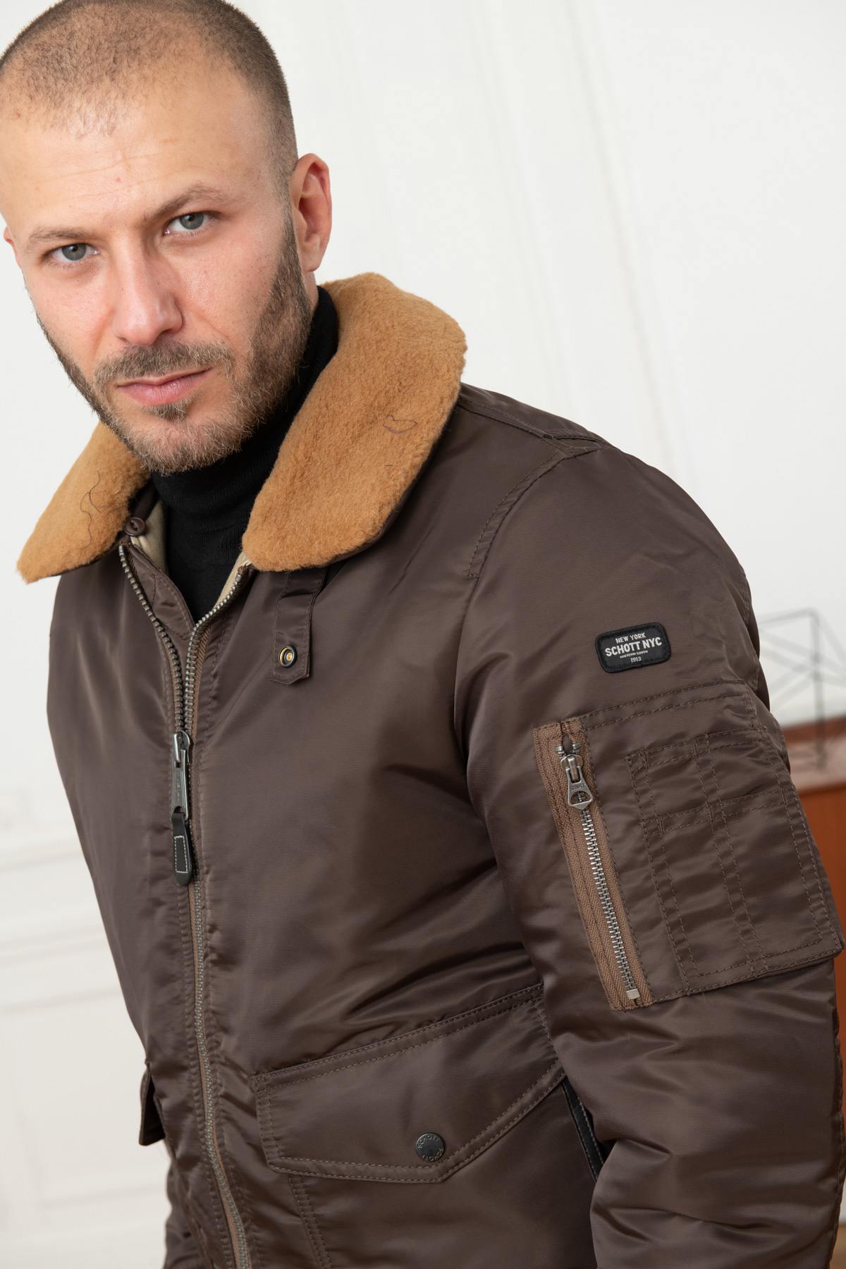 Brown nylon army bomber - Image n°8