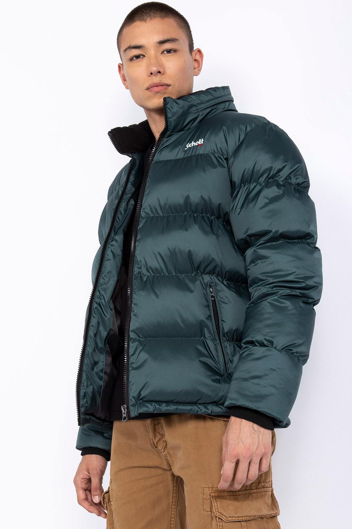  Green down jacket with hood - Image n°1