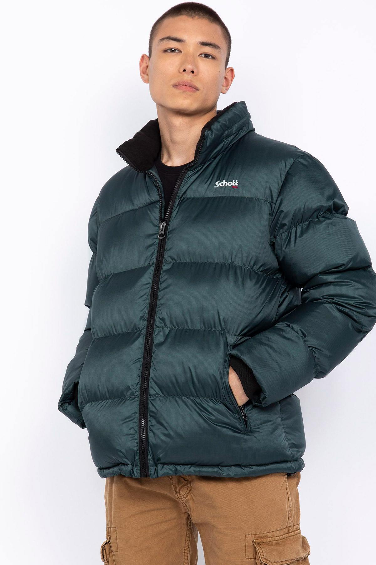  Green down jacket with hood - Image n°6