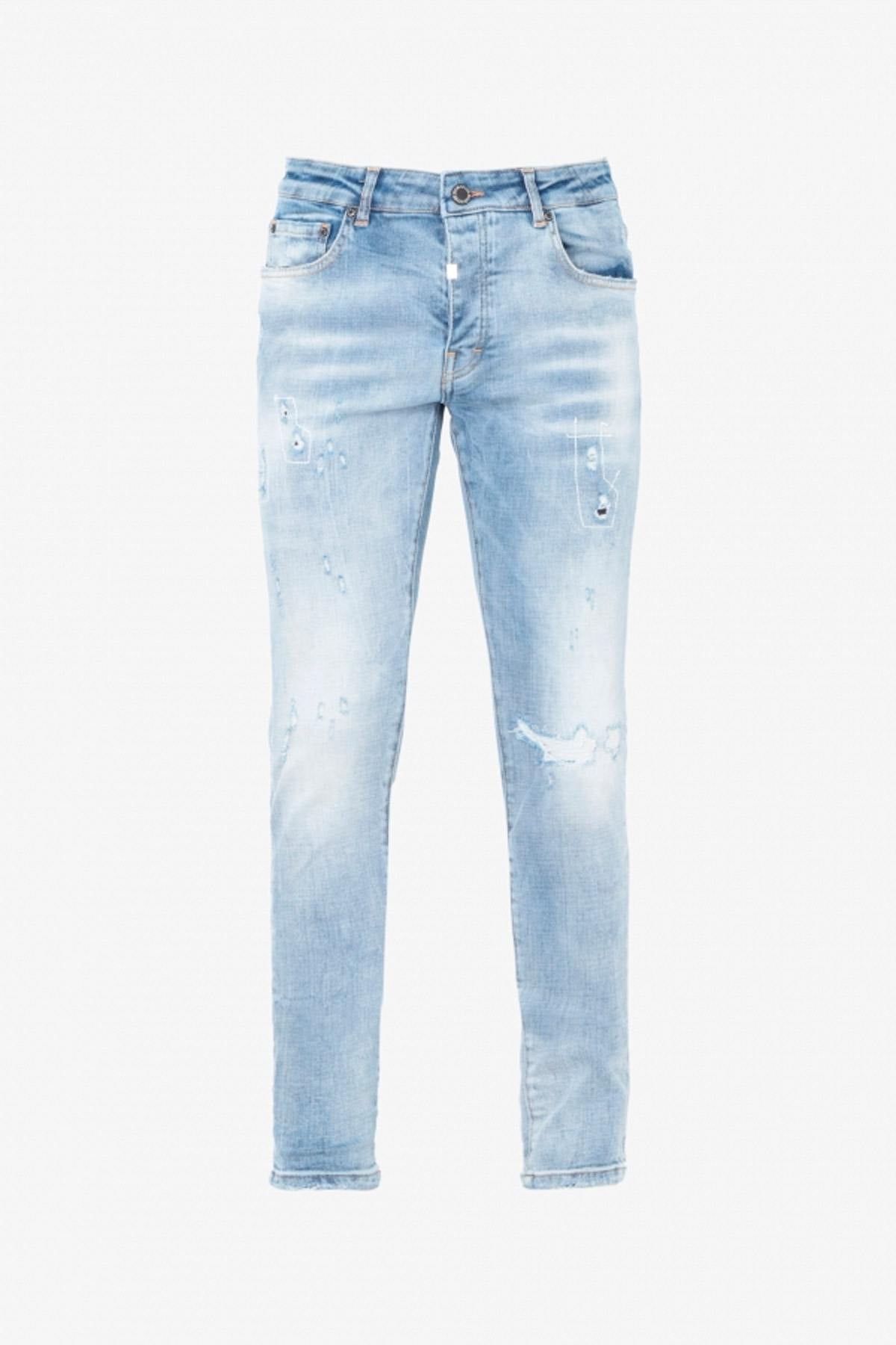 Men's slimfit light blue jeans - Image n°1