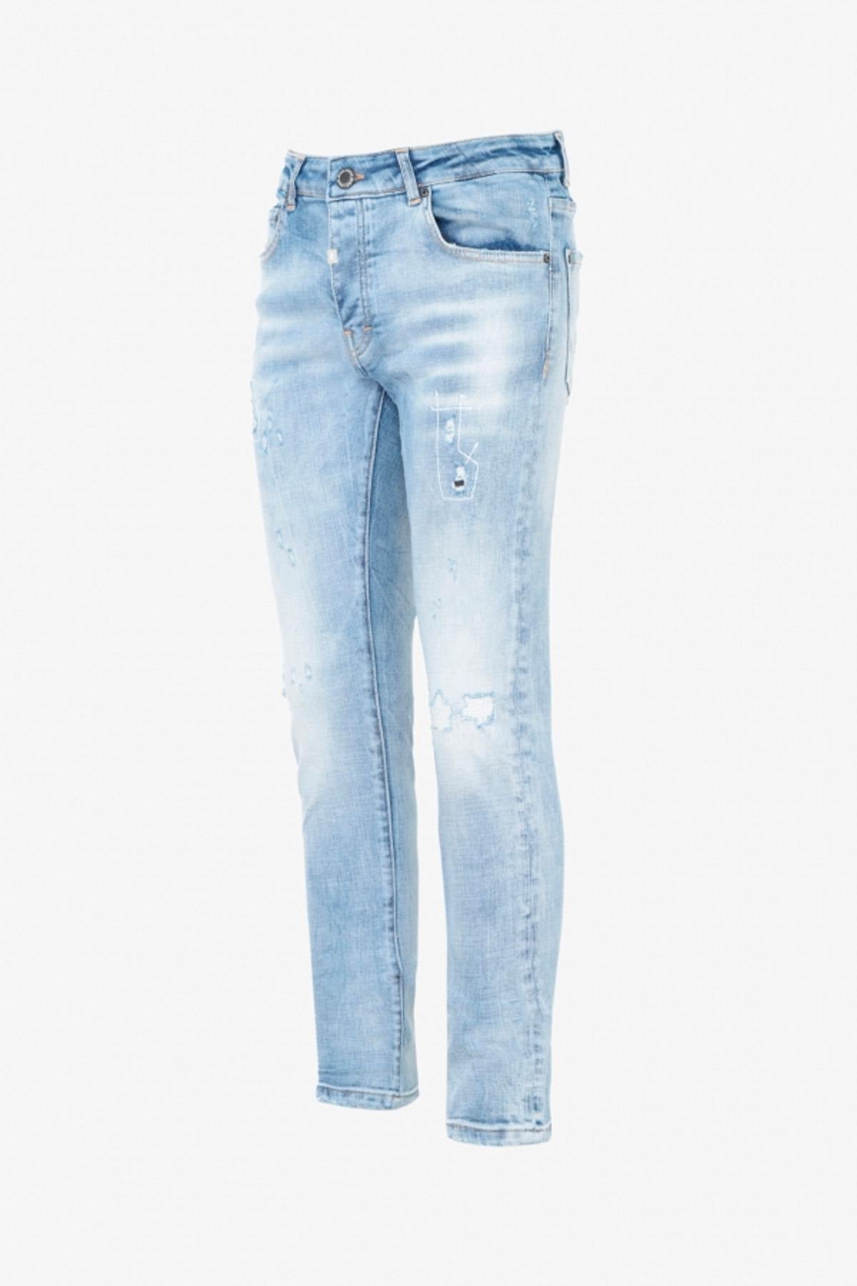 Men's slimfit light blue jeans - Image n°3