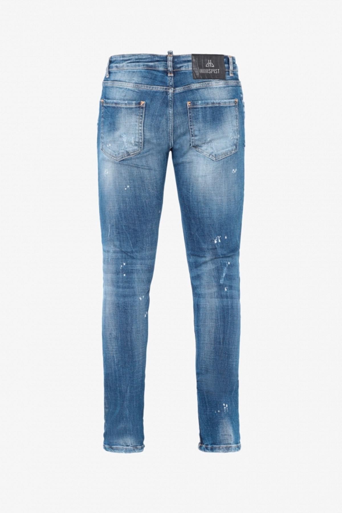 Washed blue distressed jeans - Image n°2