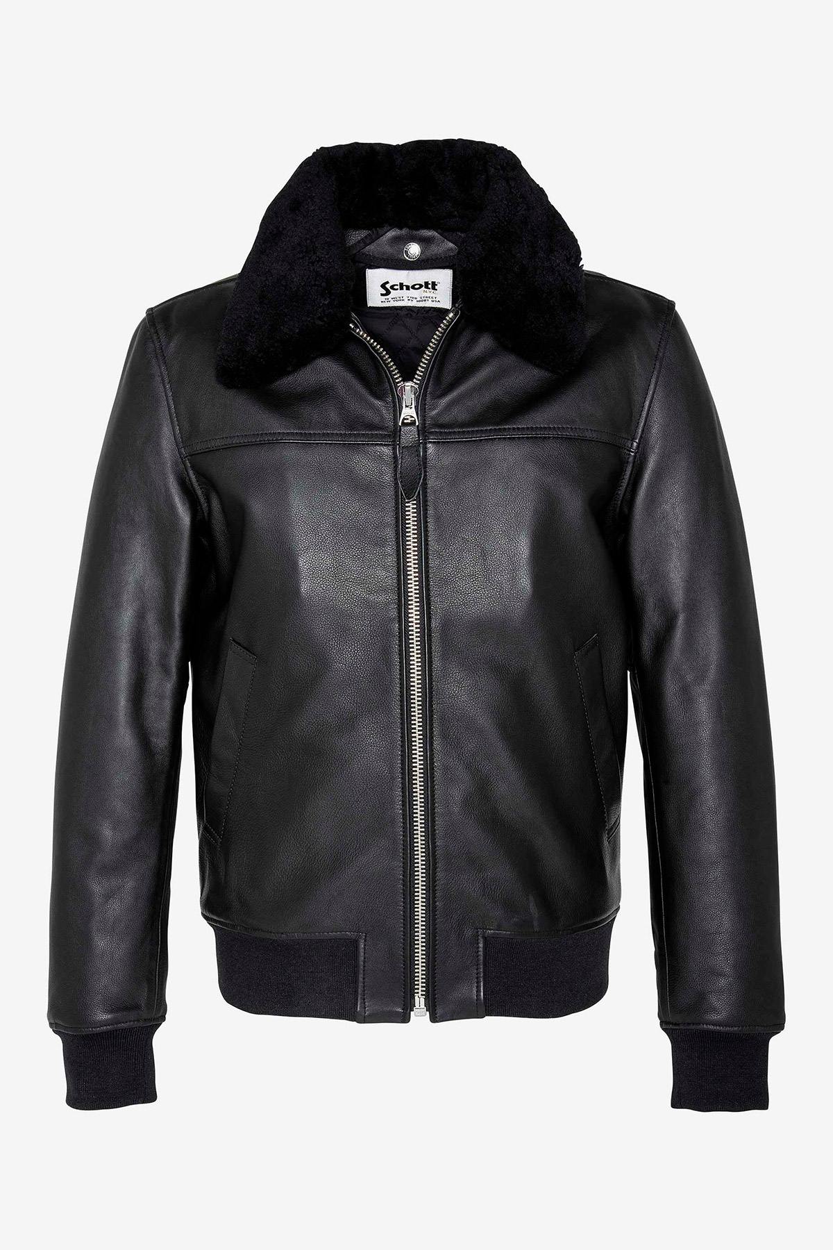 Black cowhide pilot jacket - Image n°2