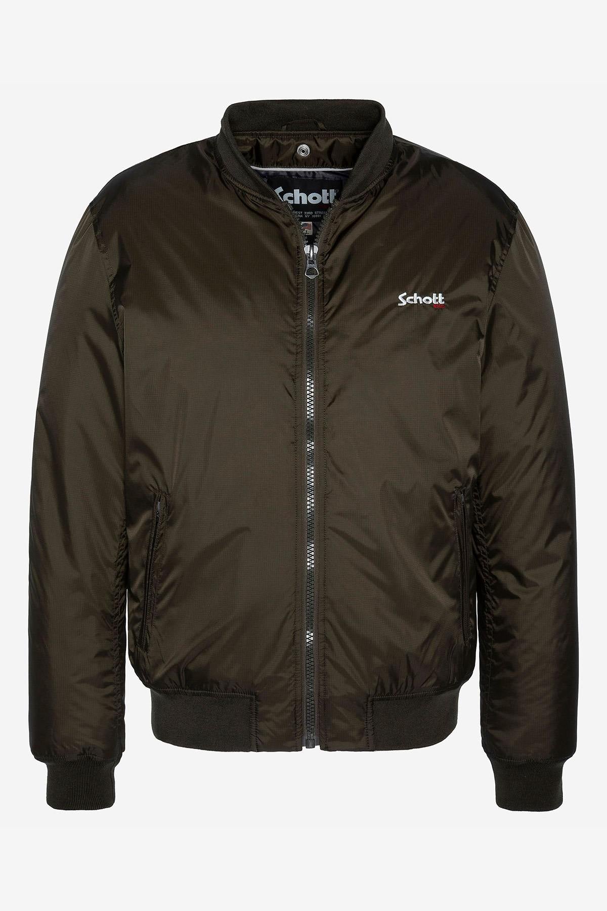 Khaki bomber jacket with removable hood - Image n°2