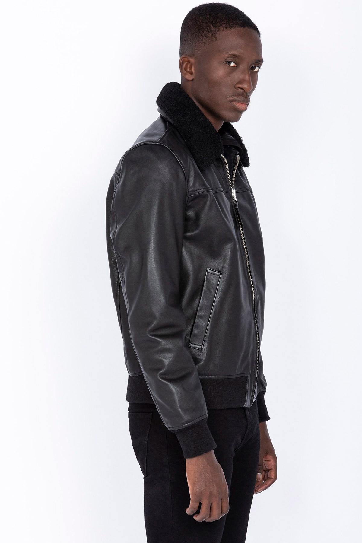 Black cowhide pilot jacket - Image n°5