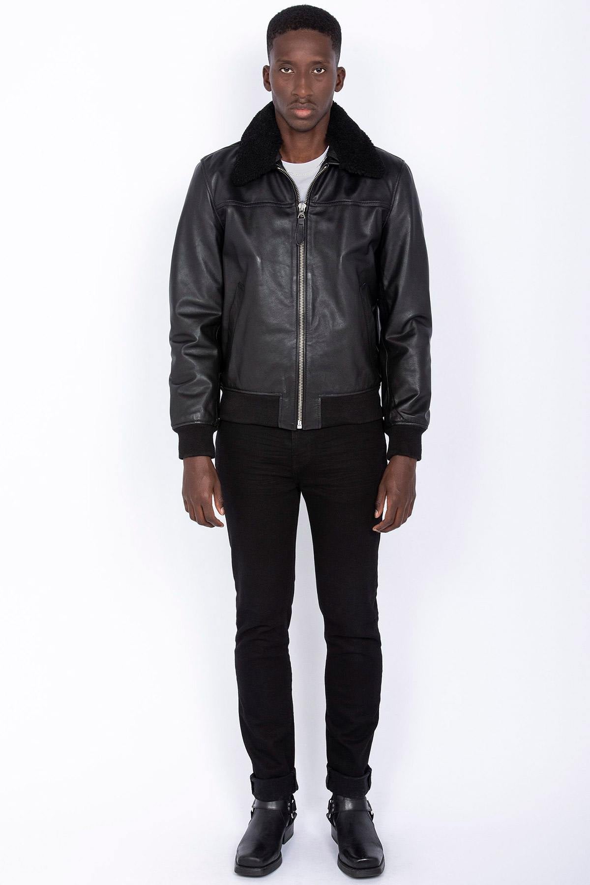 Black cowhide pilot jacket - Image n°6