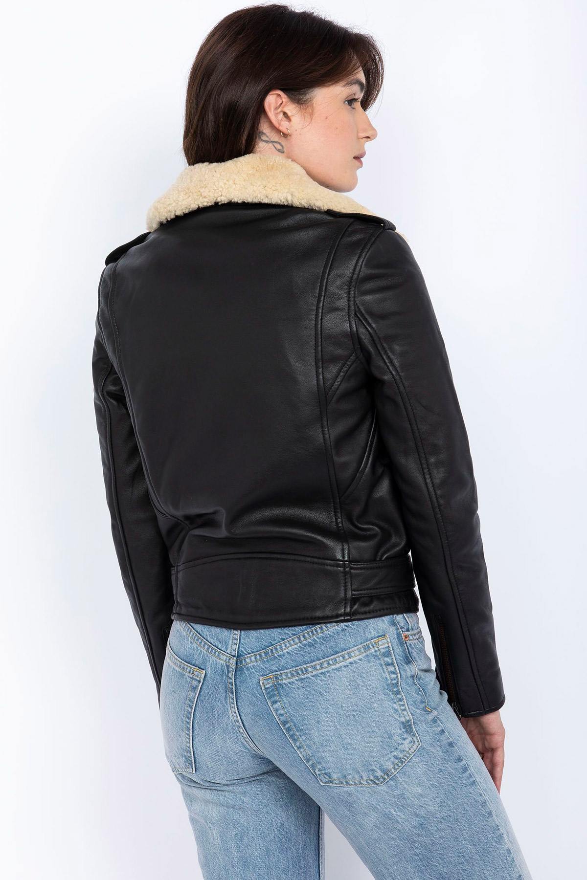 Perfecto vintage look with removable sheepskin collar - Image n°3