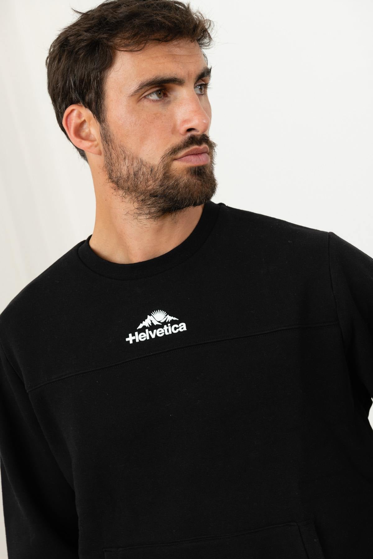 Black cotton sportswear sweater - Image n°5