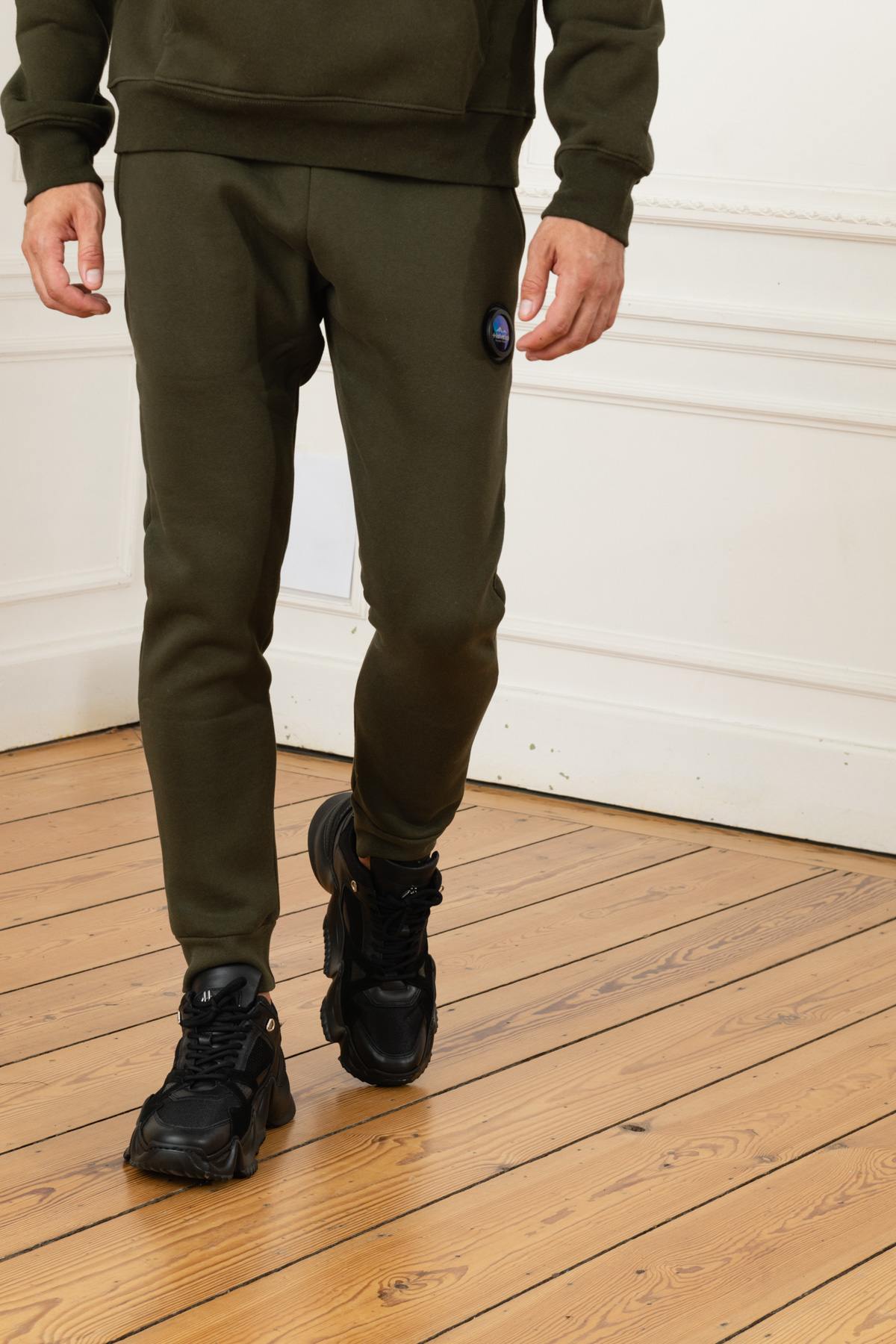 Khaki streetwear jogging pants - Image n°5