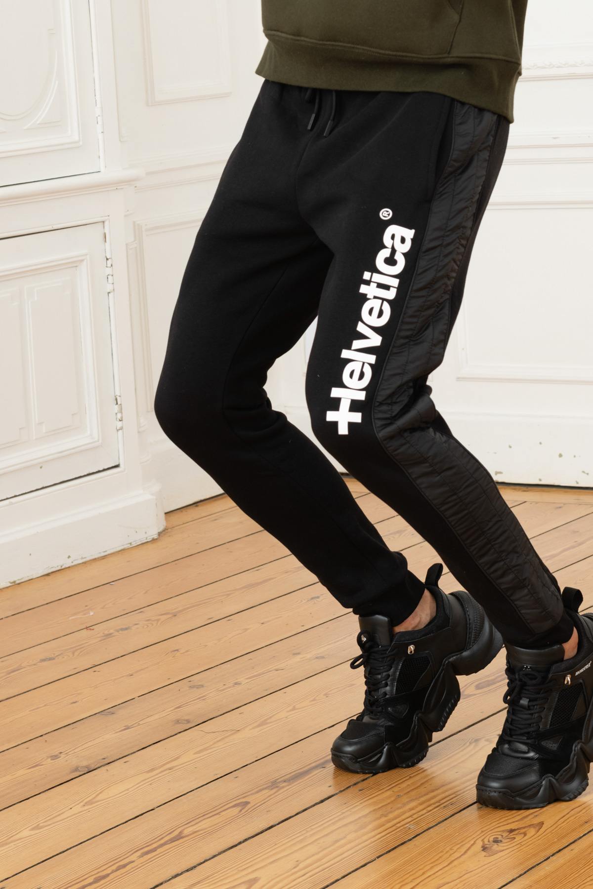 Bi-material stretch jogging pants - Image n°6