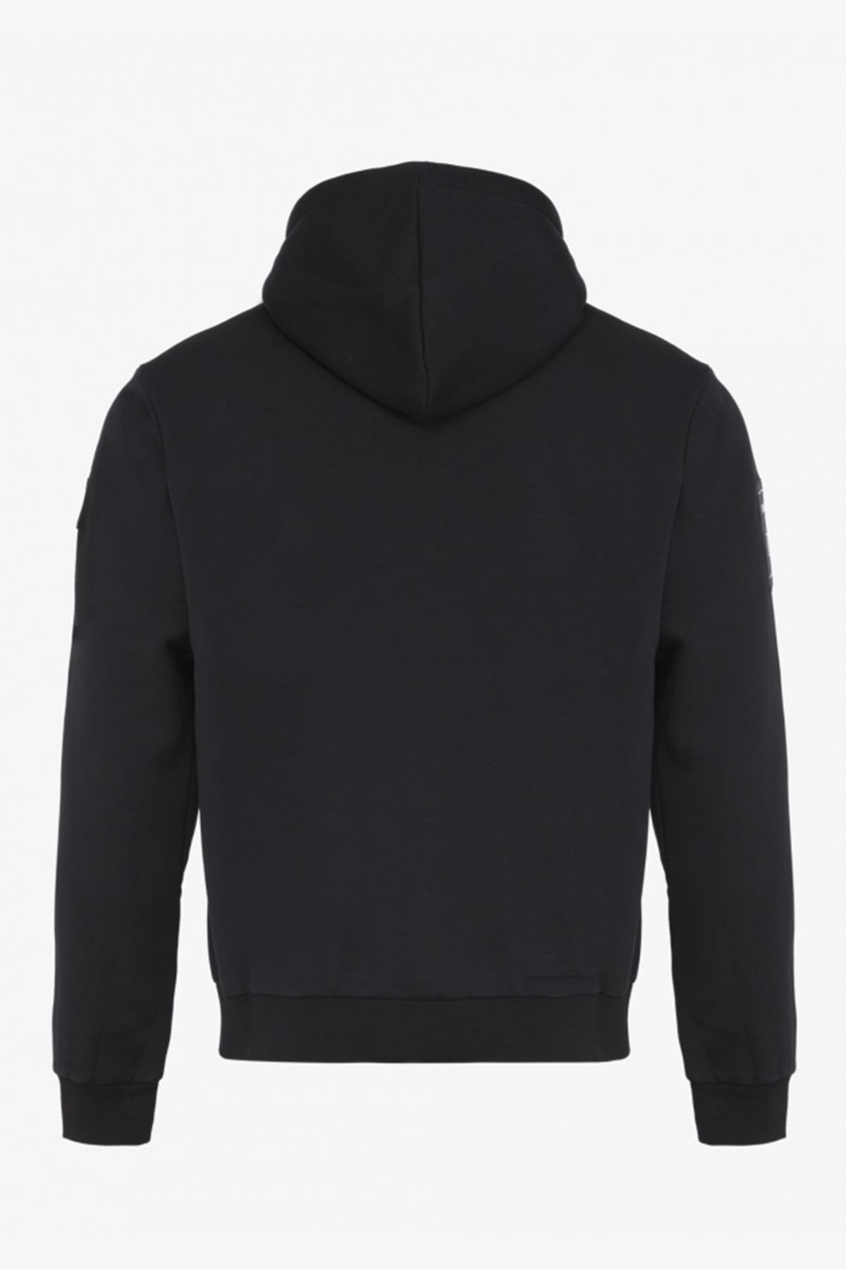 Black and khaki hooded sweatshirt - Image n°2