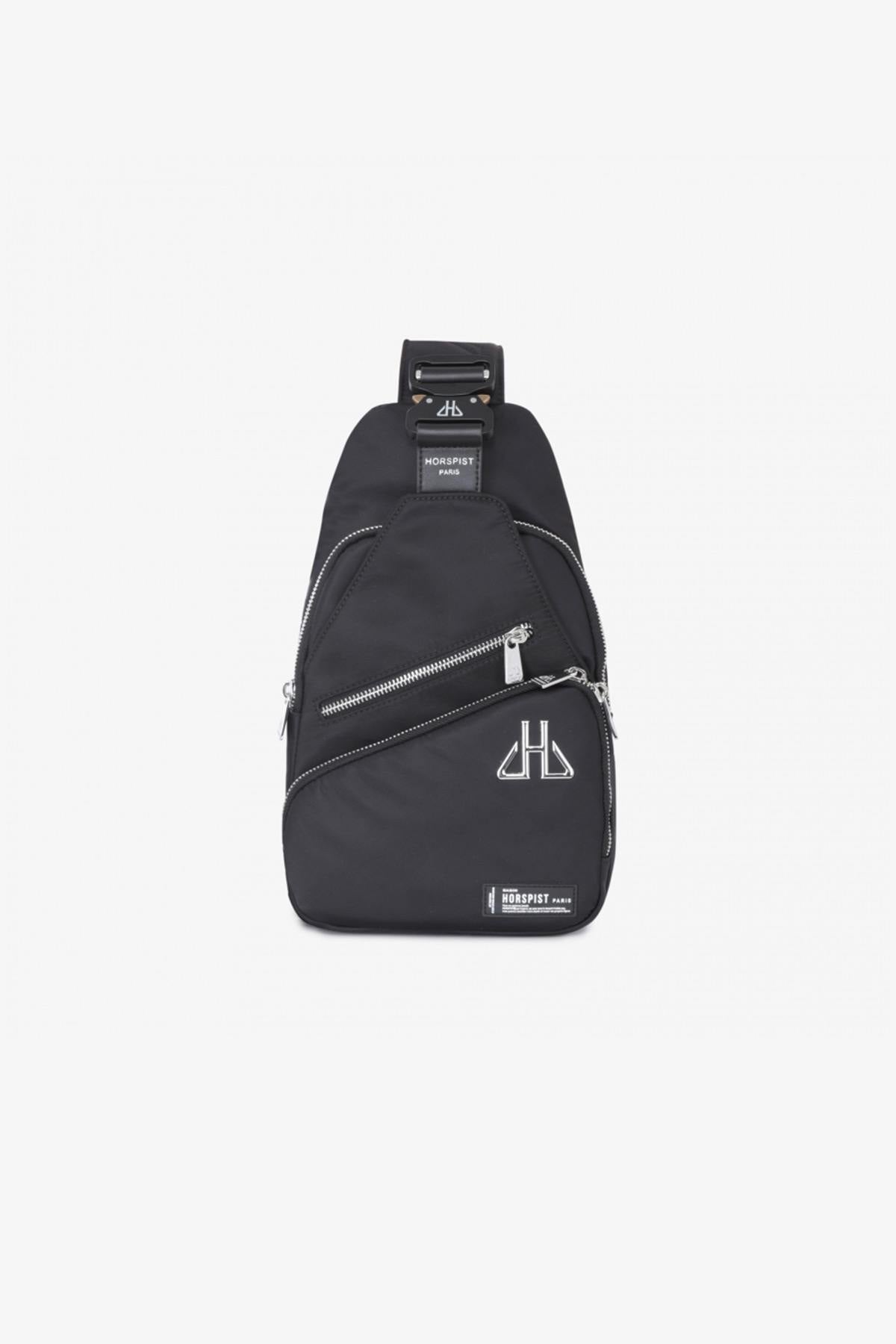 Black multi-pocket men's bag - Image n°1