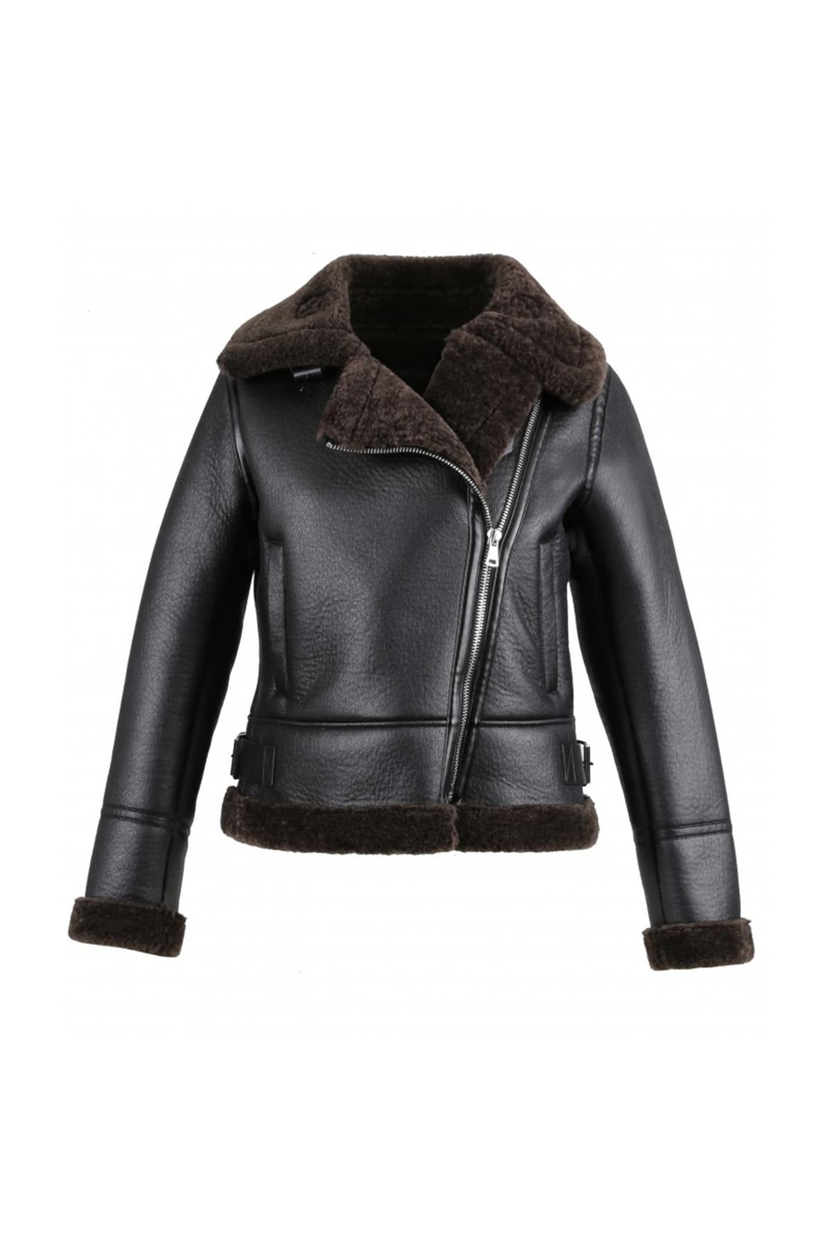 Short bomber jacket in faux shearling - Image n°9