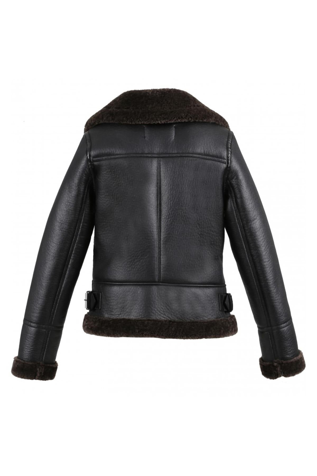 Short bomber jacket in faux shearling - Image n°10