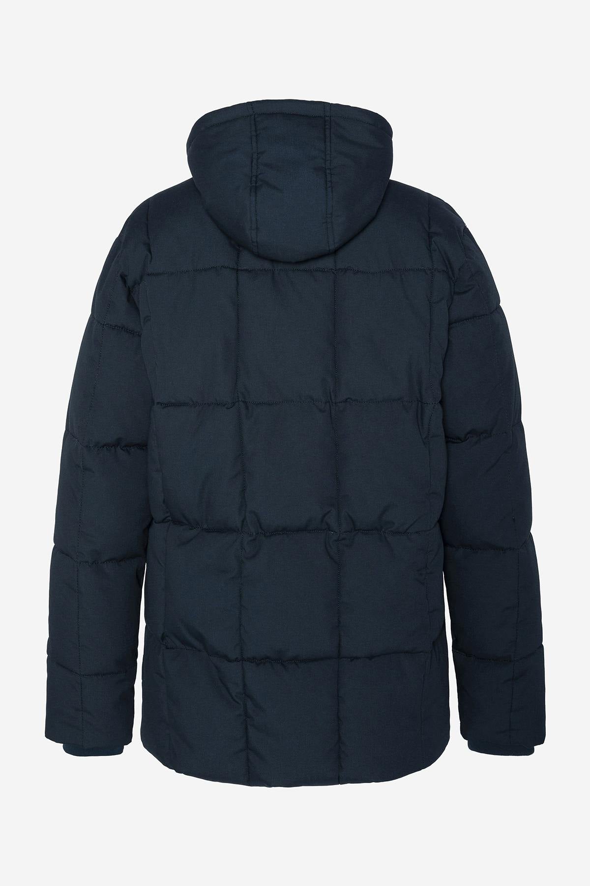 Navy quilted parka with sherpa collar - Image n°2