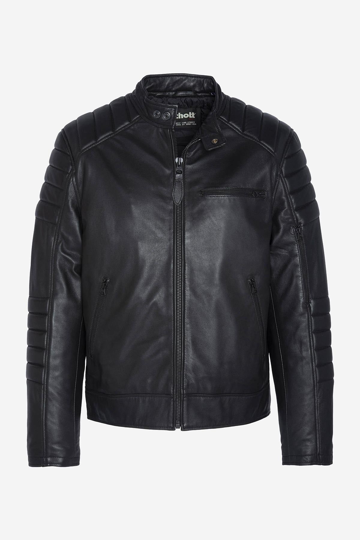 Black lambskin biker jacket - Image n°6