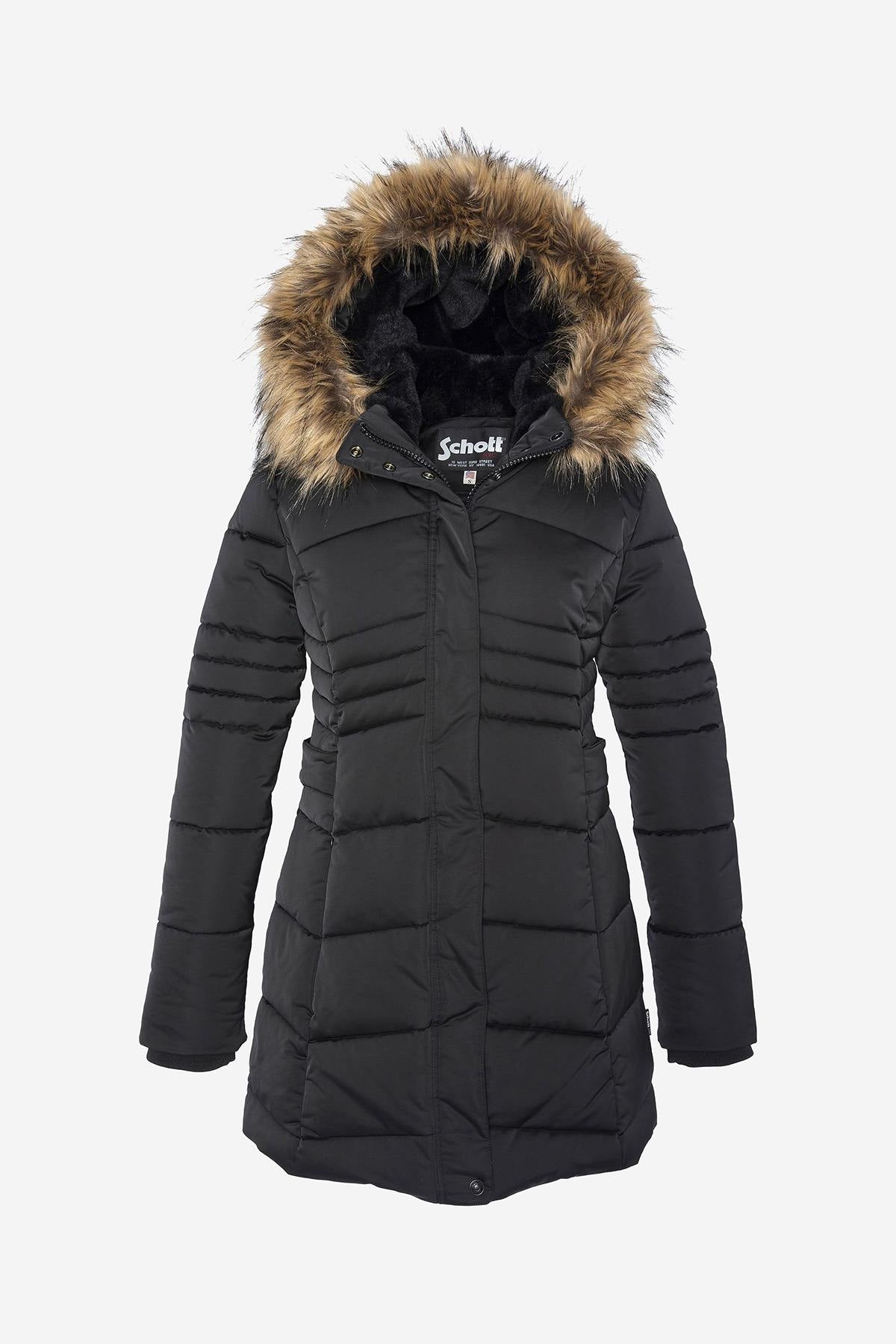 Women's black fitted parka - Image n°7