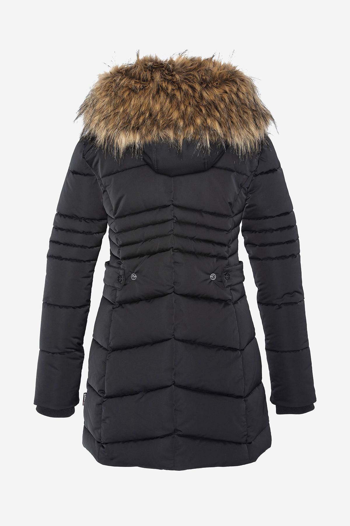 Women's black fitted parka - Image n°8