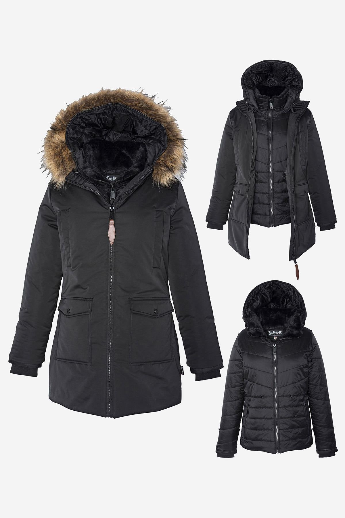 Black 3 in 1 parka - Image n°2