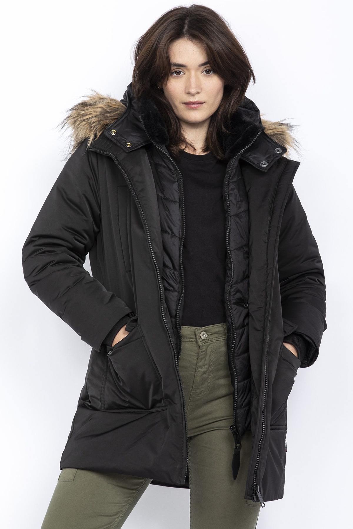 Black 3 in 1 parka - Image n°3