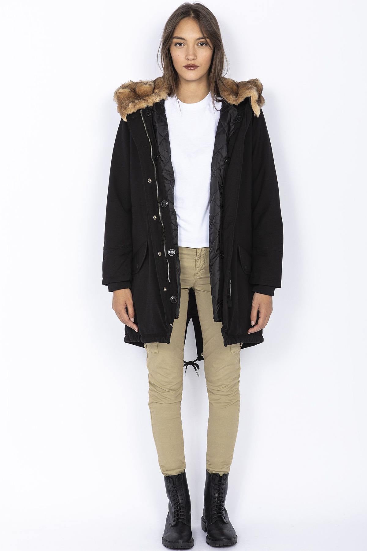 Parka with fur-lined hood and removable vest - Image n°6