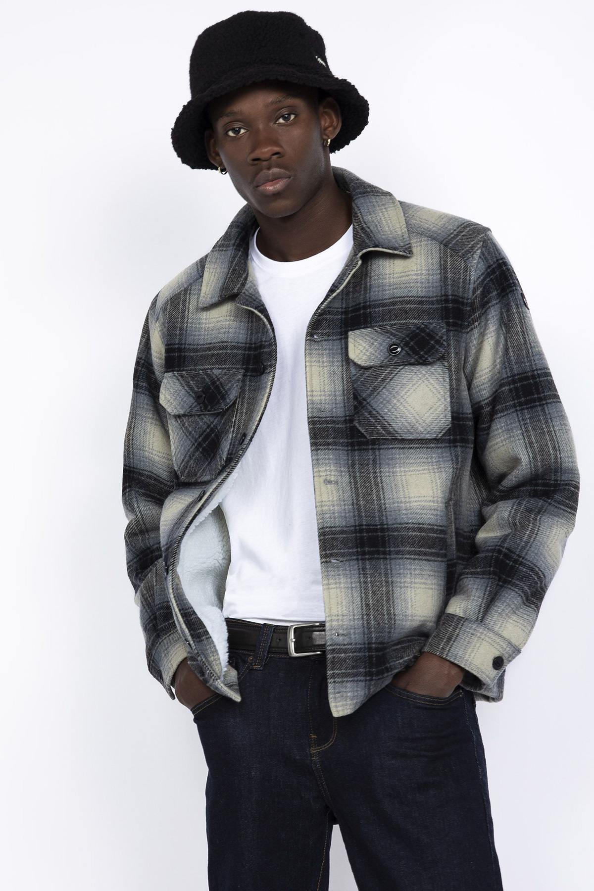 Gray check overshirt - Image n°1