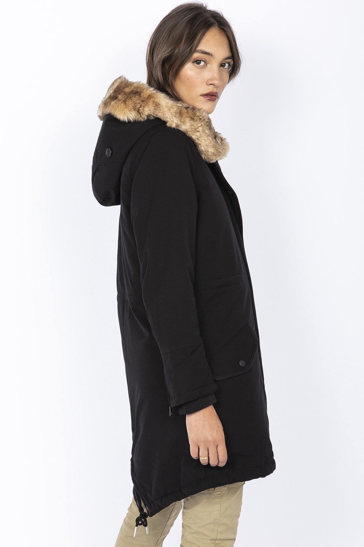 Parka with fur-lined hood and removable vest - Image n°5