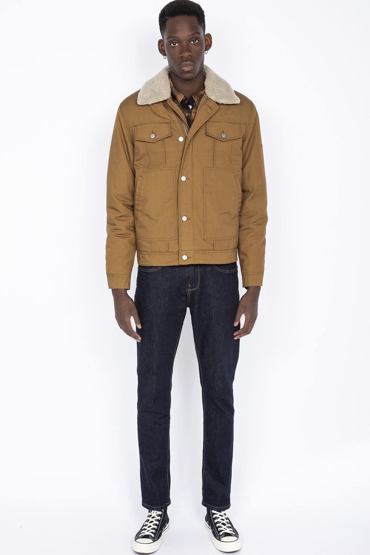 Retro jacket with removable sherpa collar - Image n°5