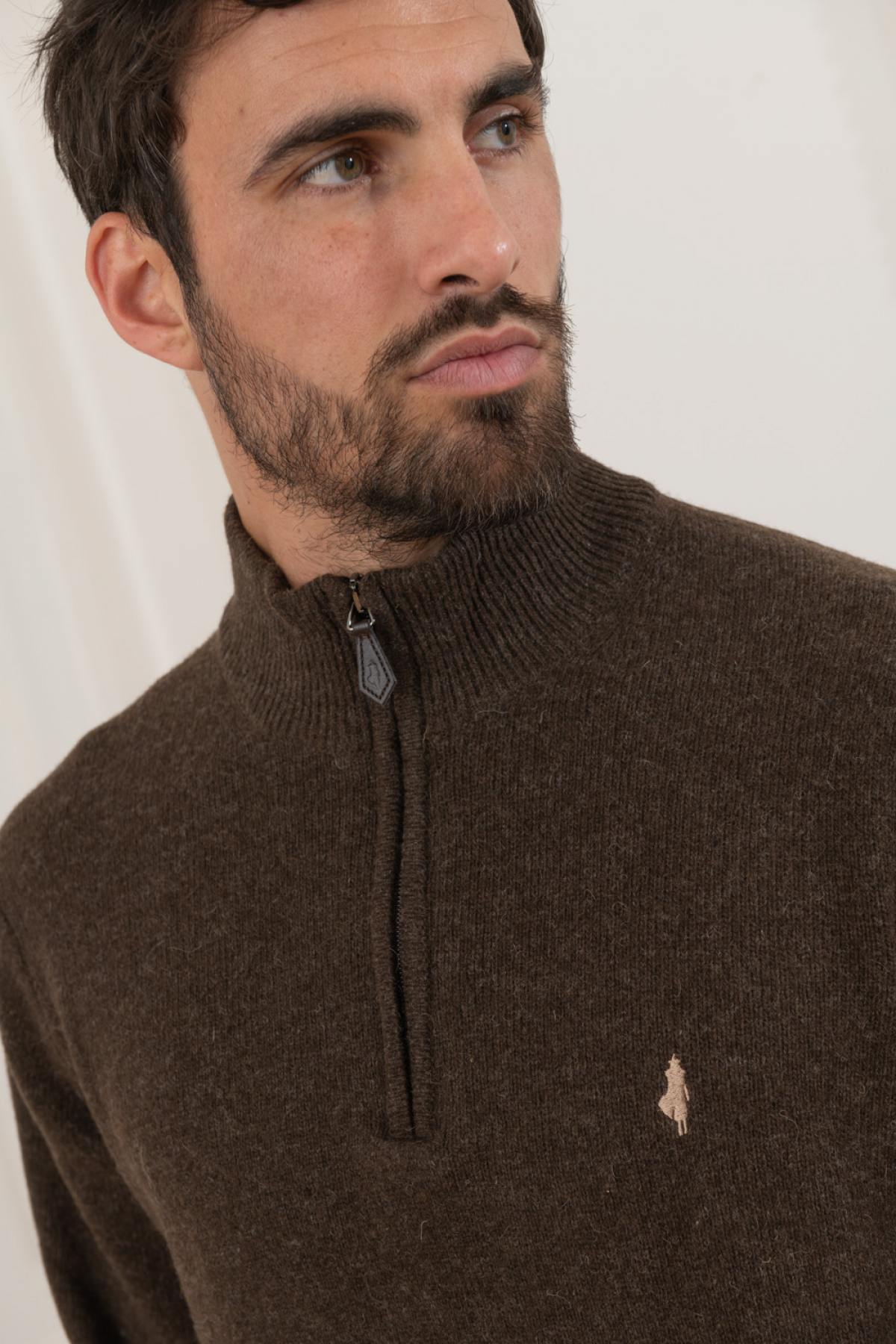 Men's brown winter sweater - Image n°2