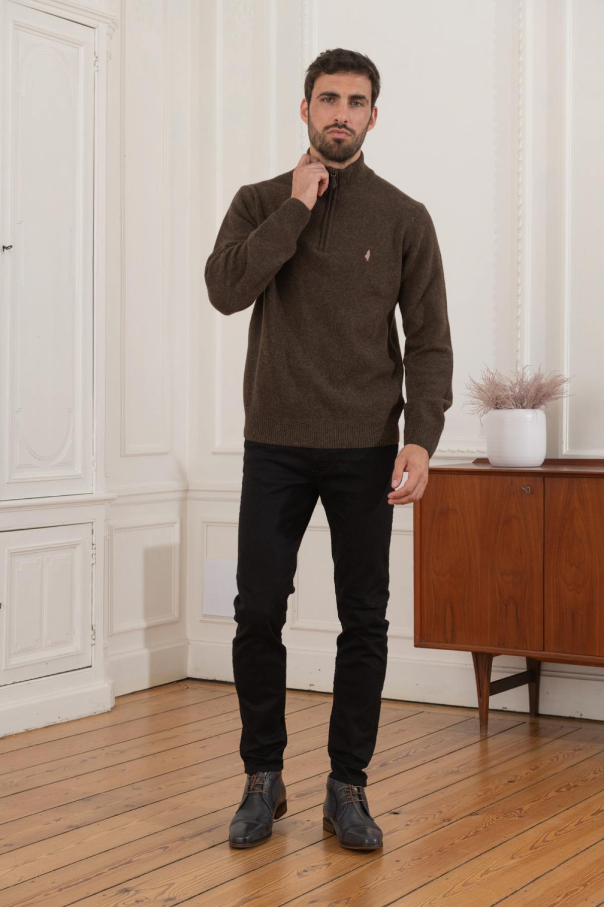 Men's brown winter sweater - Image n°3