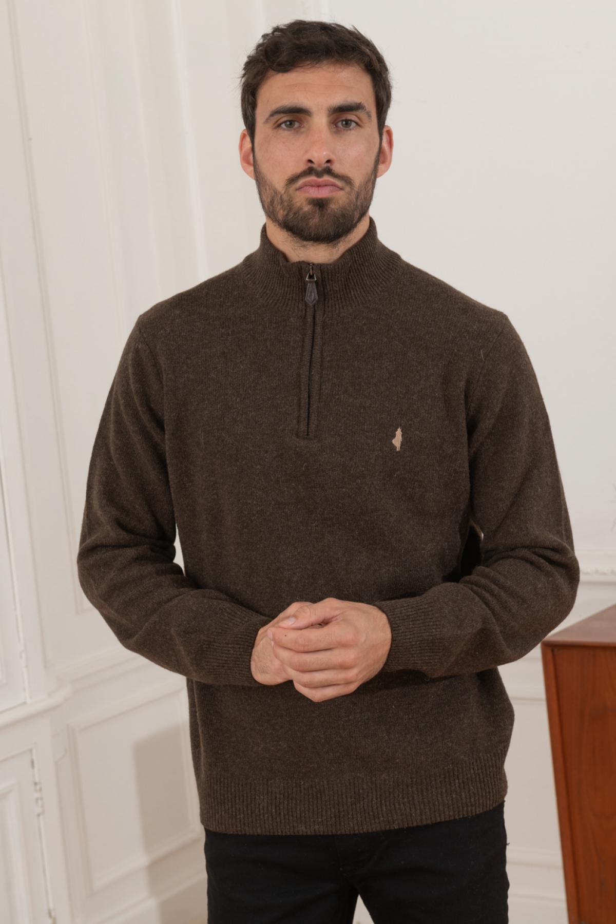 Men's brown winter sweater - Image n°4