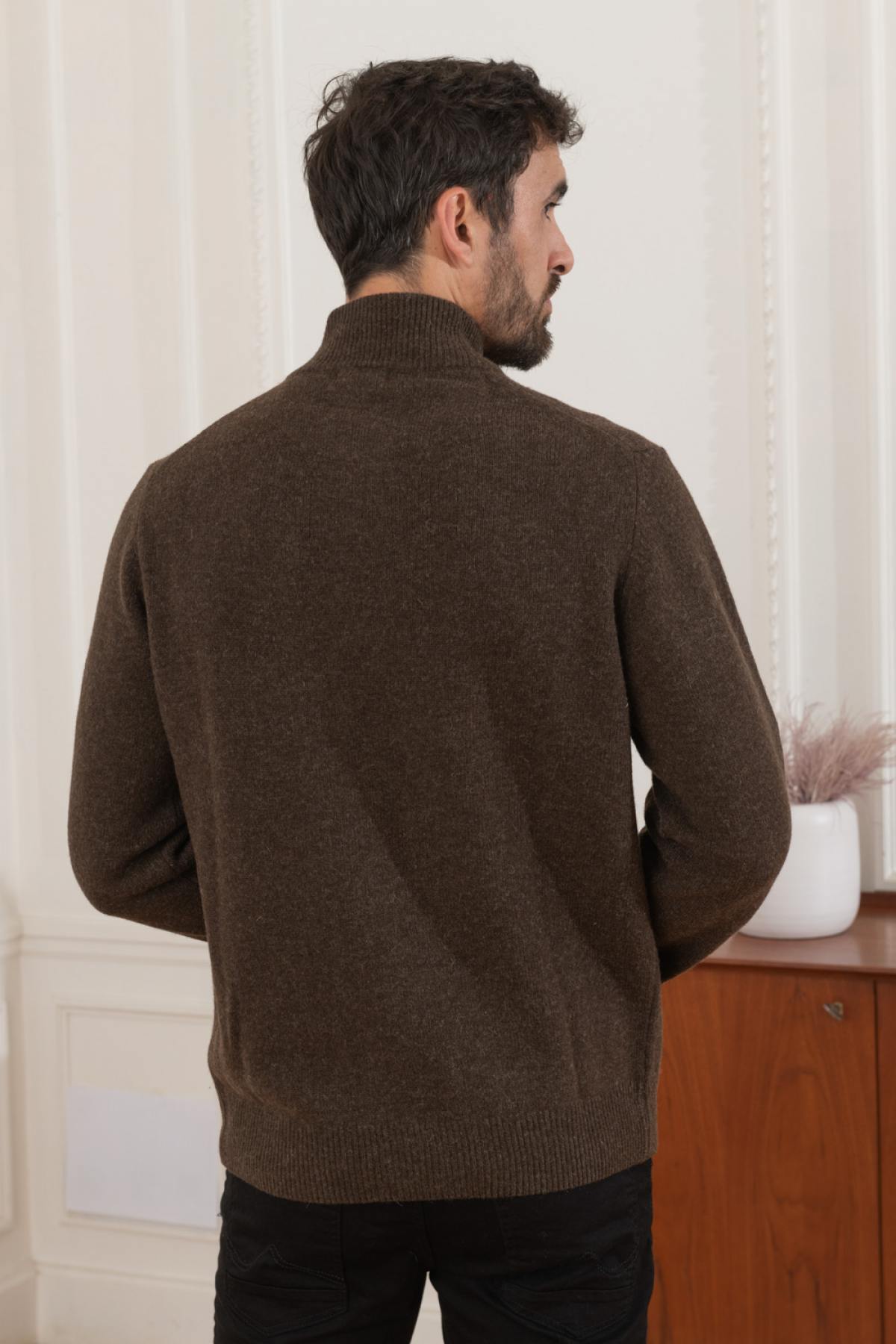 Men's brown winter sweater - Image n°5