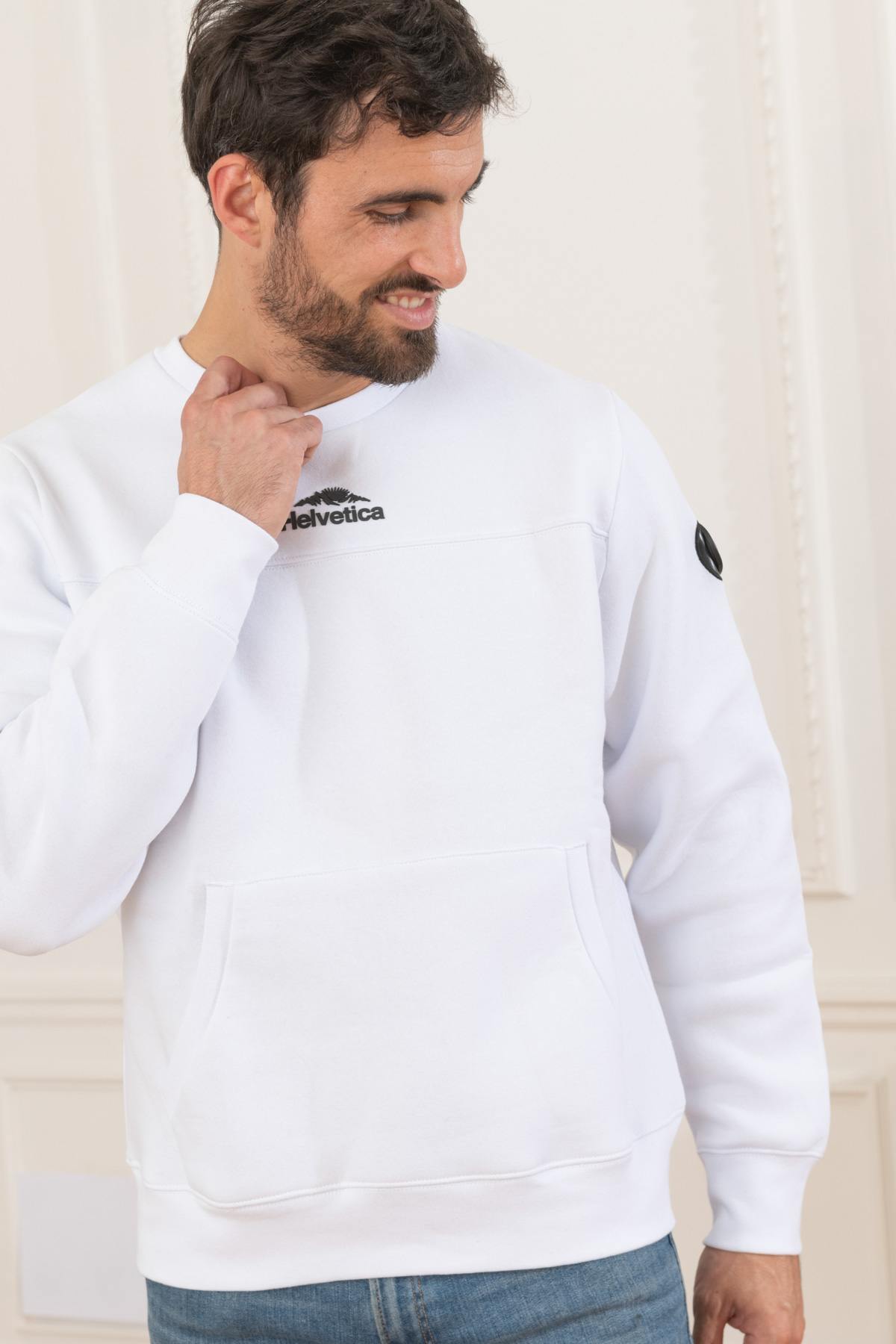 Men's white sportswear sweater - Image n°1