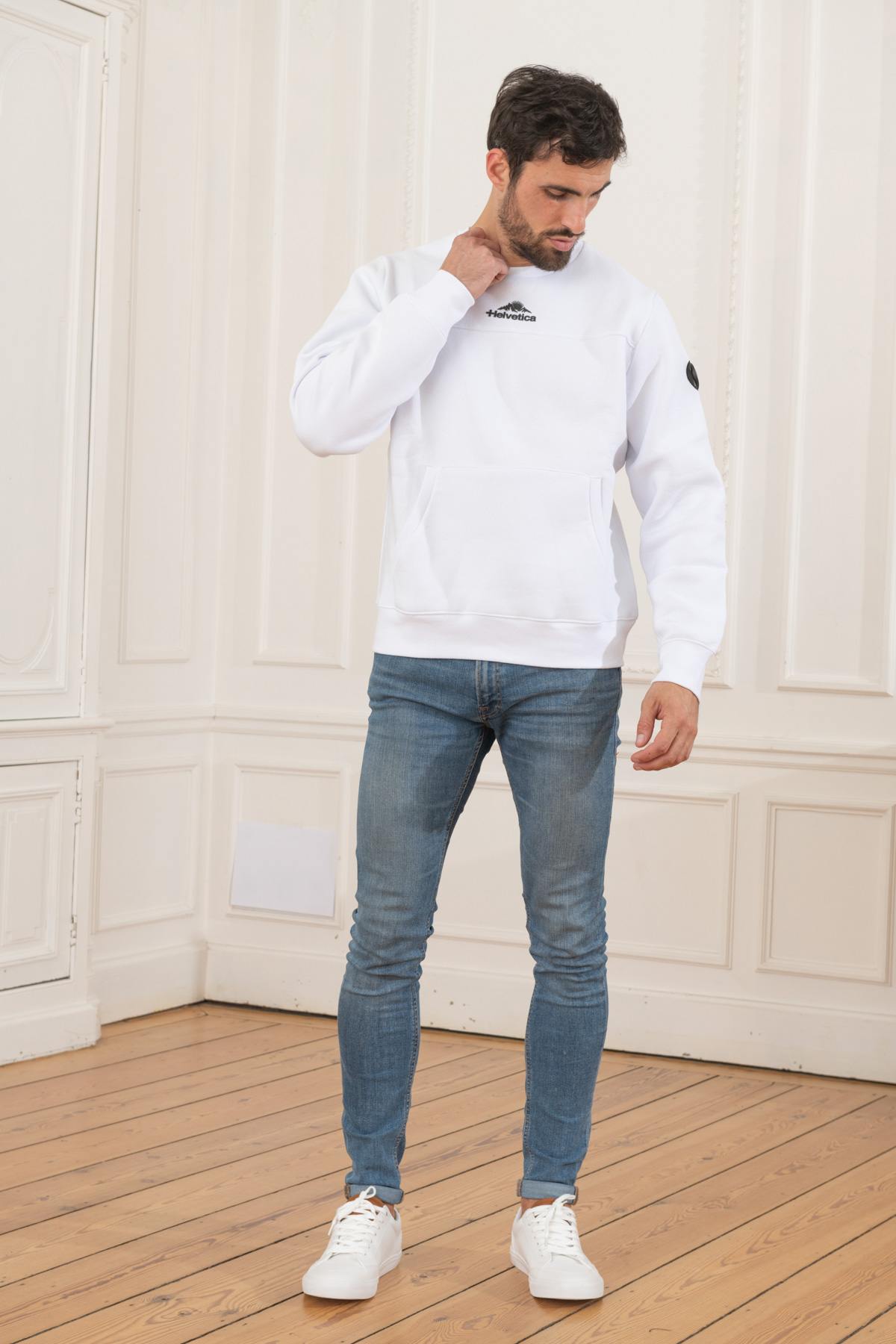 Men's white sportswear sweater - Image n°6