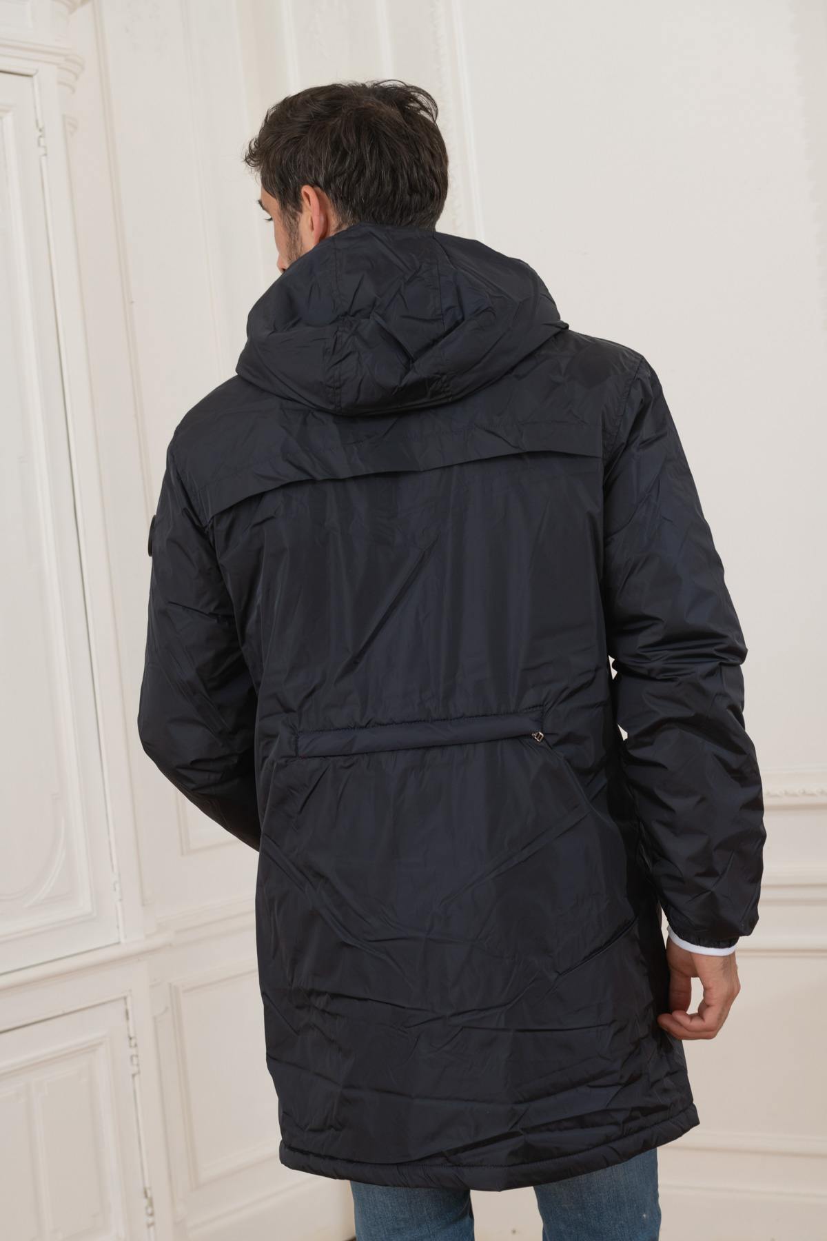 Navy blue waterproof parka - Image n°6