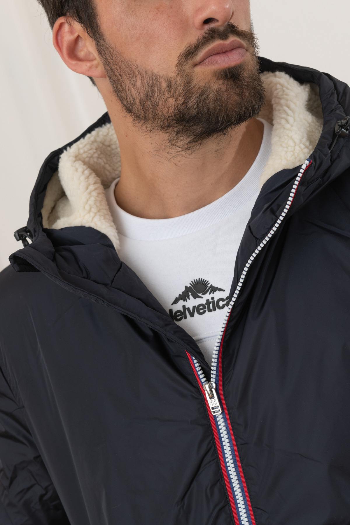 Navy blue waterproof parka - Image n°2