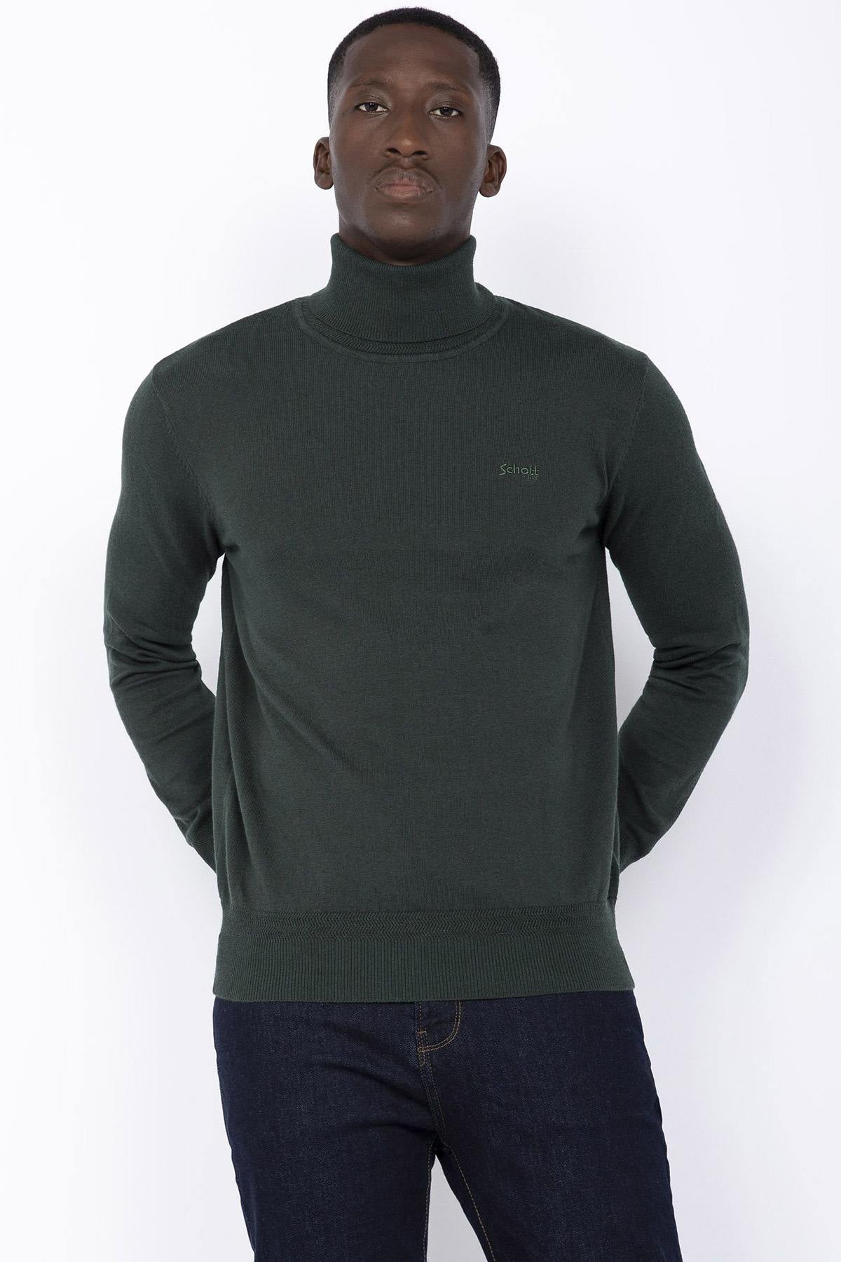 Dark green turtleneck sweater - Image n°1