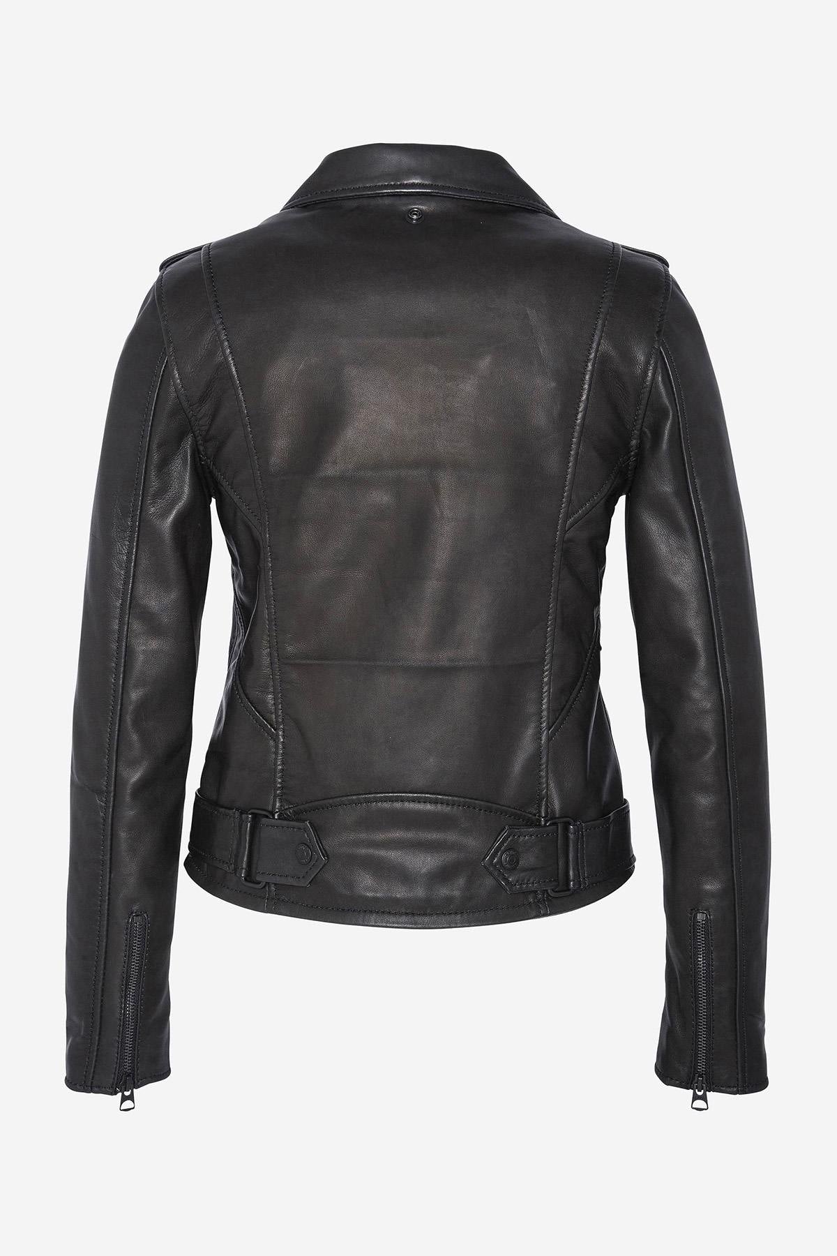 Black monochrome women's perfecto - Image n°7