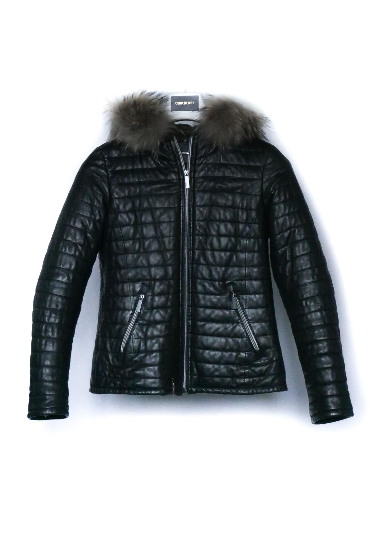 Women's sheepskin down jacket - Image n°1