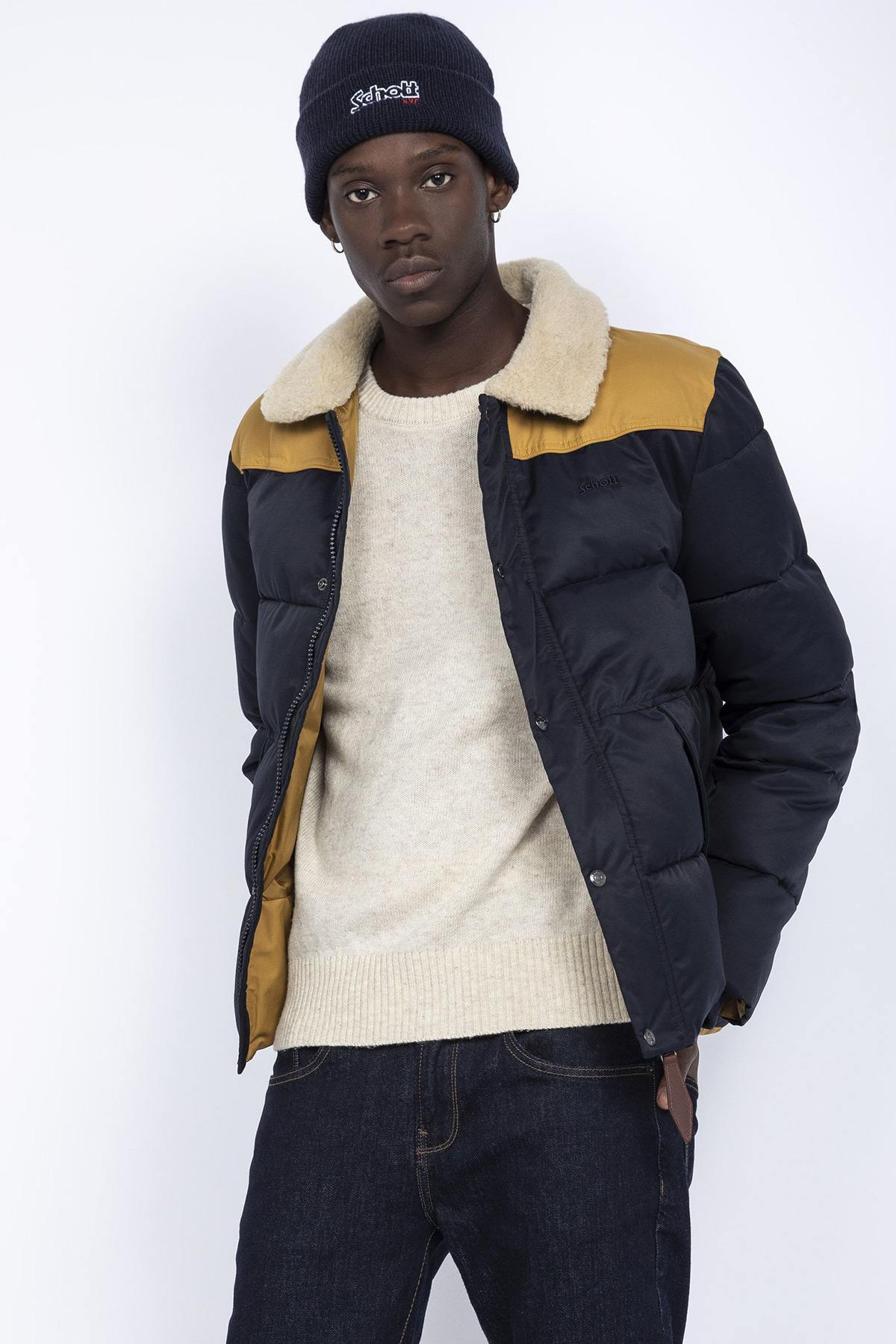 Rancher down jacket with sherpa collar - Image n°1